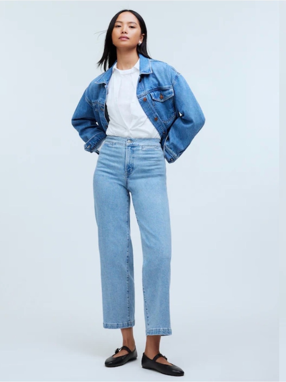Madewell Kieran Wash The Emmett Wide Leg Crop Jean Welt Pocket Edition Size 27